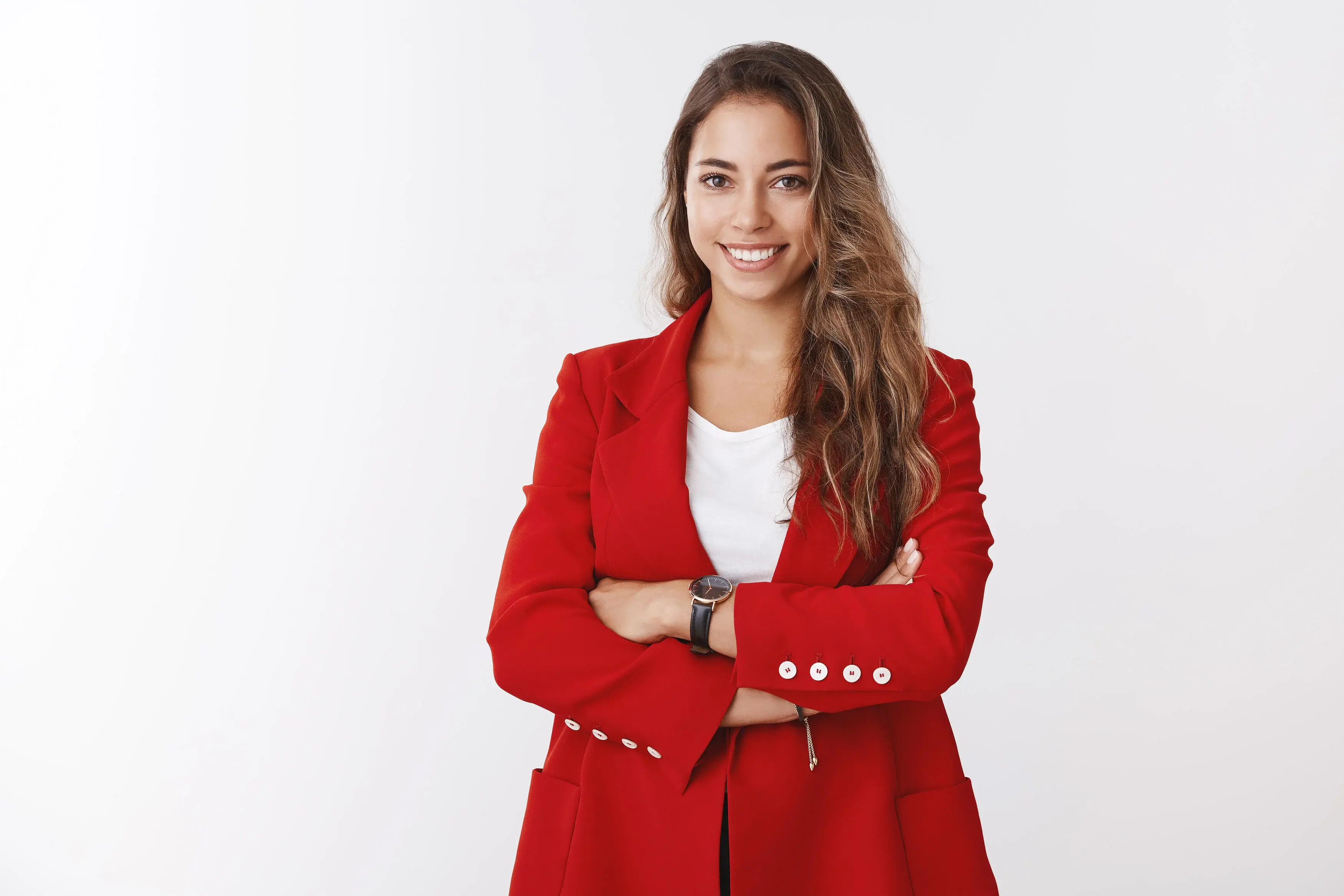 successful-good-looking-businesswoman-wearing-red-jacket-cross-arms-confident-smiling-self-assured-assertive-knowing-how-work-customers-managing-own-business-white-wall